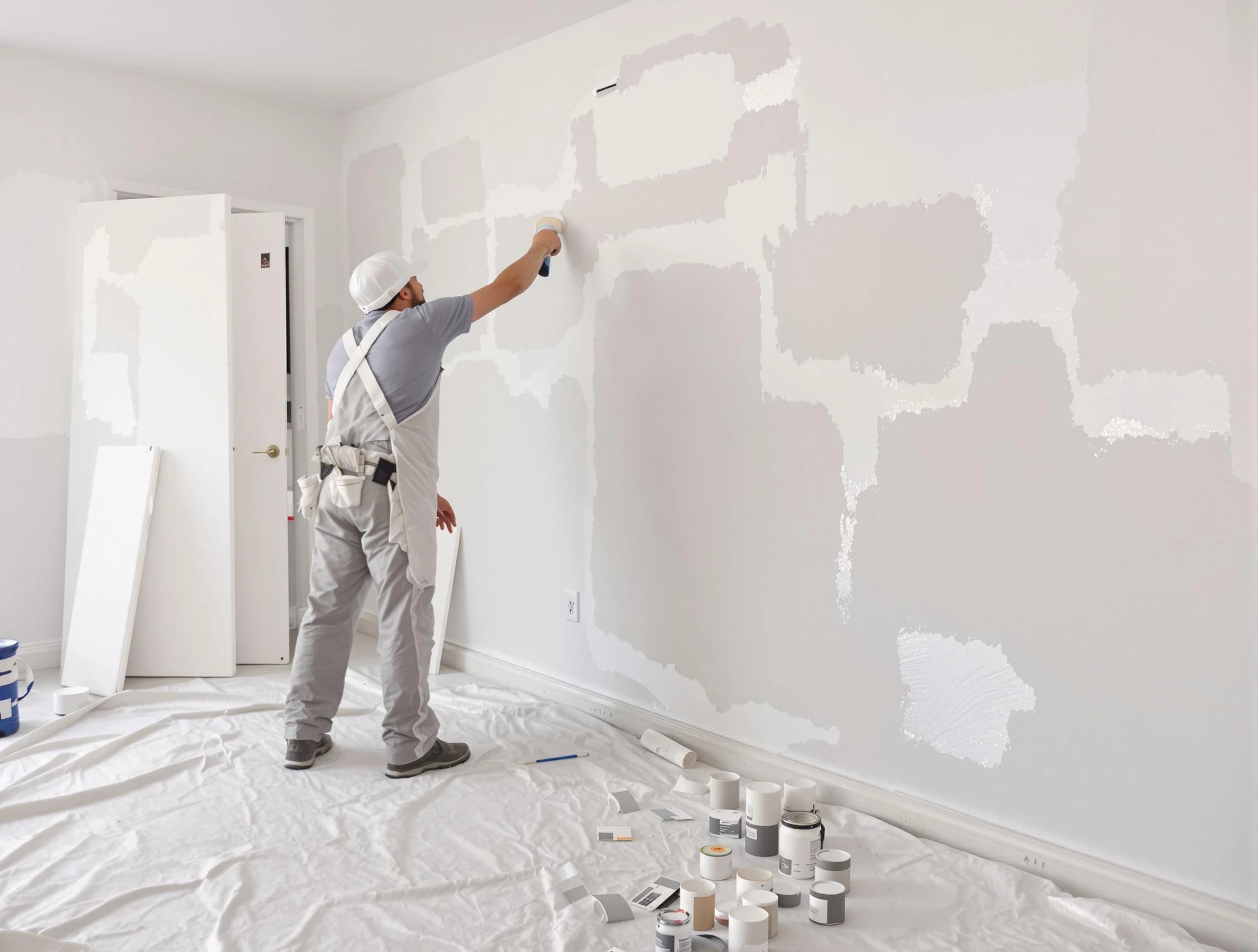 Before and after drywall repair by Broadview Heights House Painters in Broadview Heights