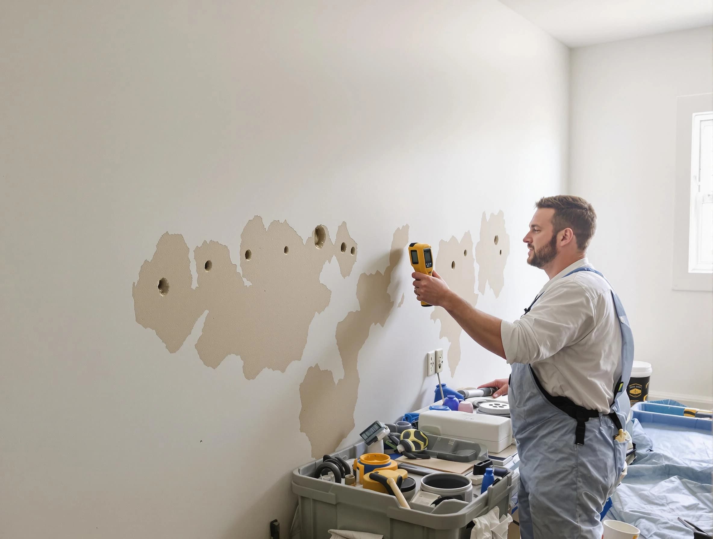 Broadview Heights House Painters repairing damaged drywall in Broadview Heights
