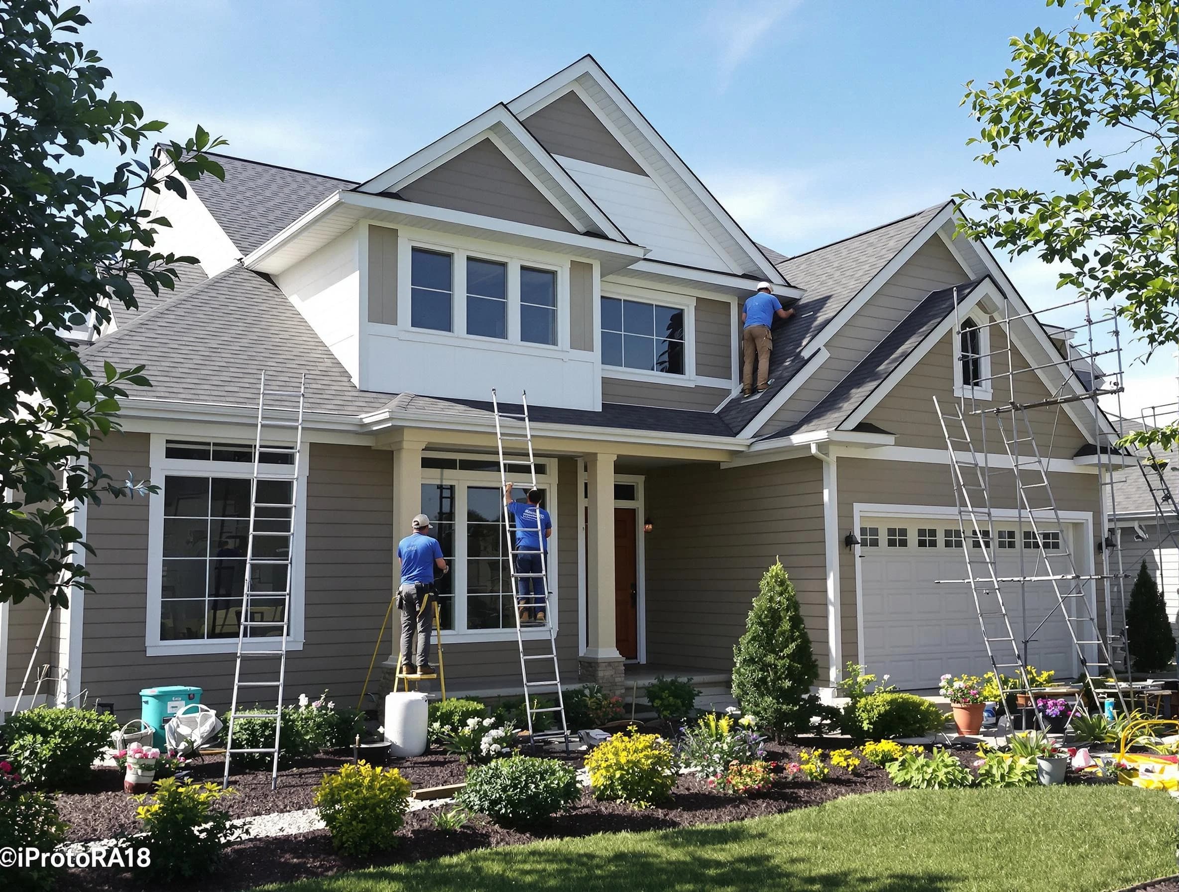 Detailed exterior painting by Broadview Heights House Painters in Broadview Heights