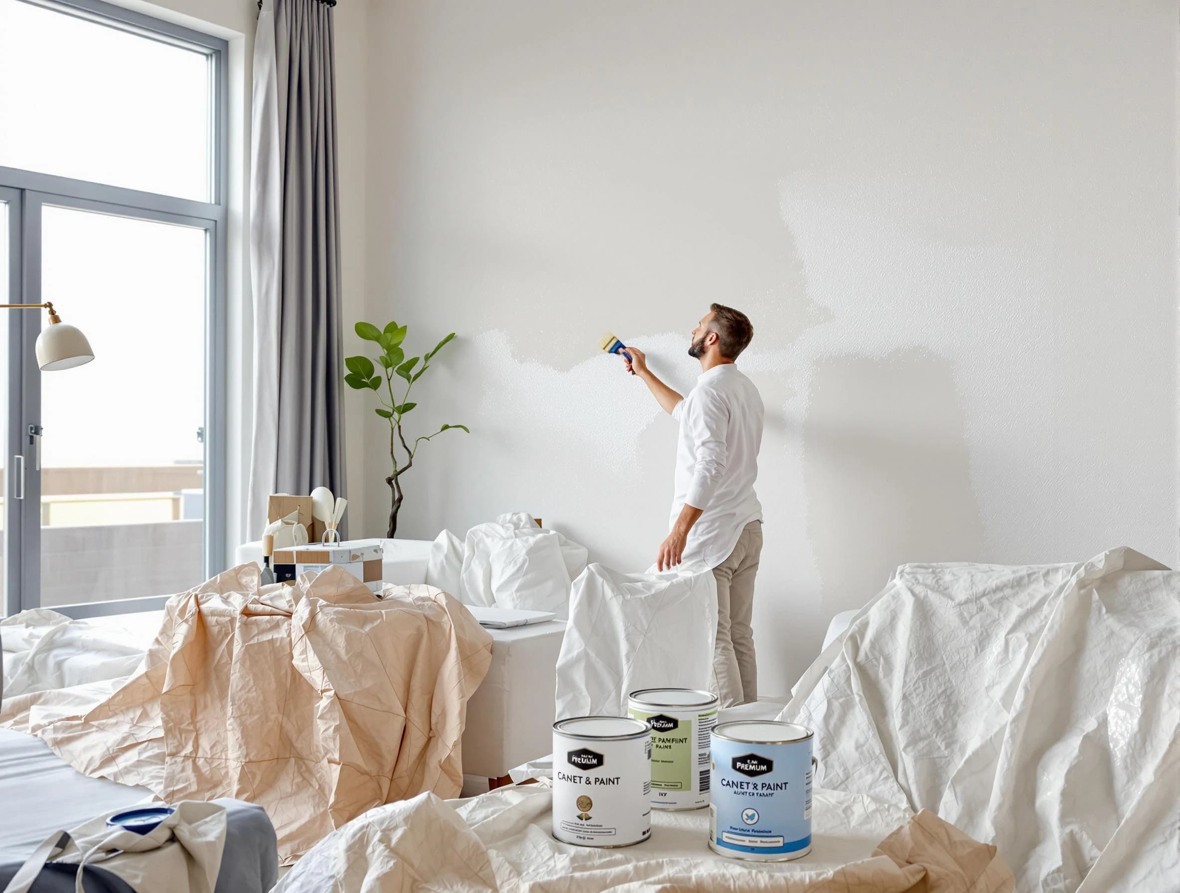 Broadview Heights House Painters team carefully painting an interior wall in Broadview Heights, OH
