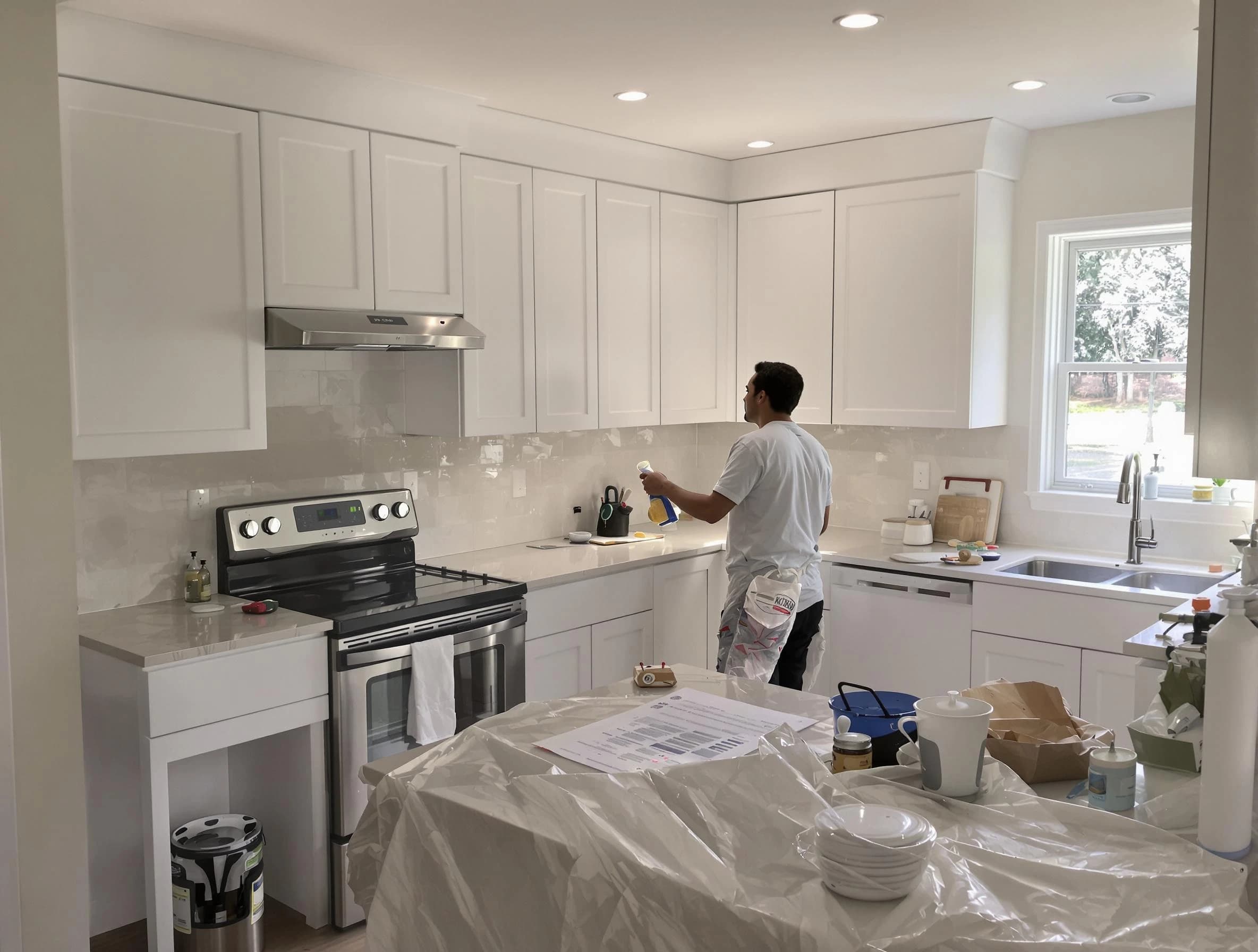 Broadview Heights House Painters performing detailed kitchen painting in Broadview Heights