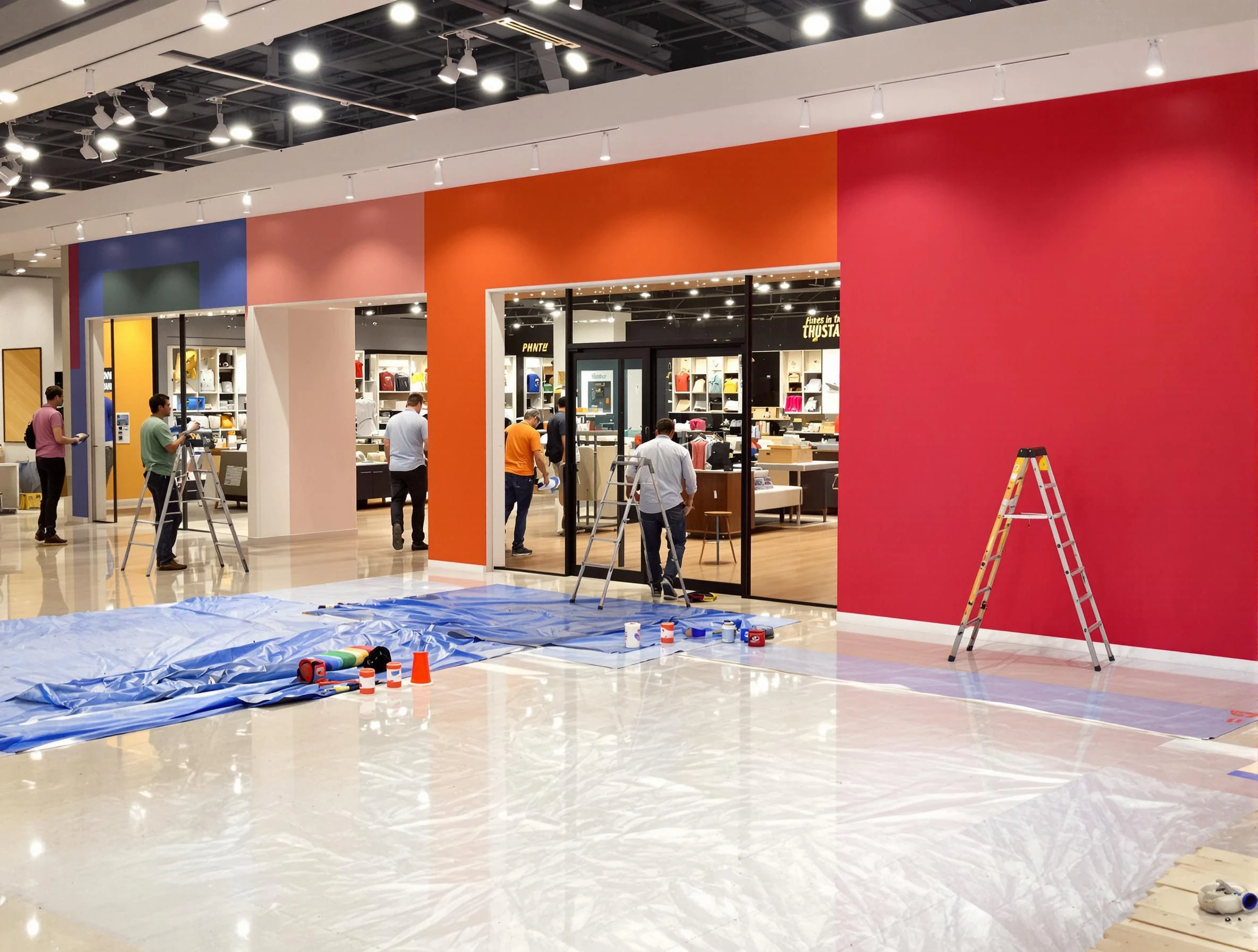 Broadview Heights House Painters painting a commercial interior in Broadview Heights, OH