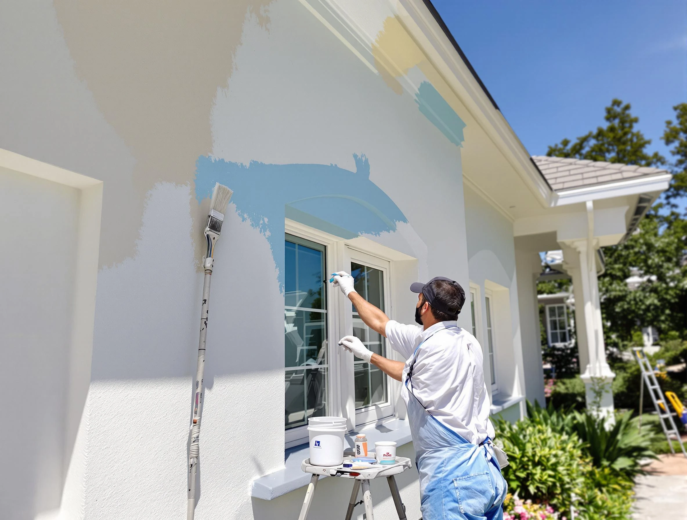 Broadview Heights House Painters professional painting the exterior of a house in Broadview Heights, OH