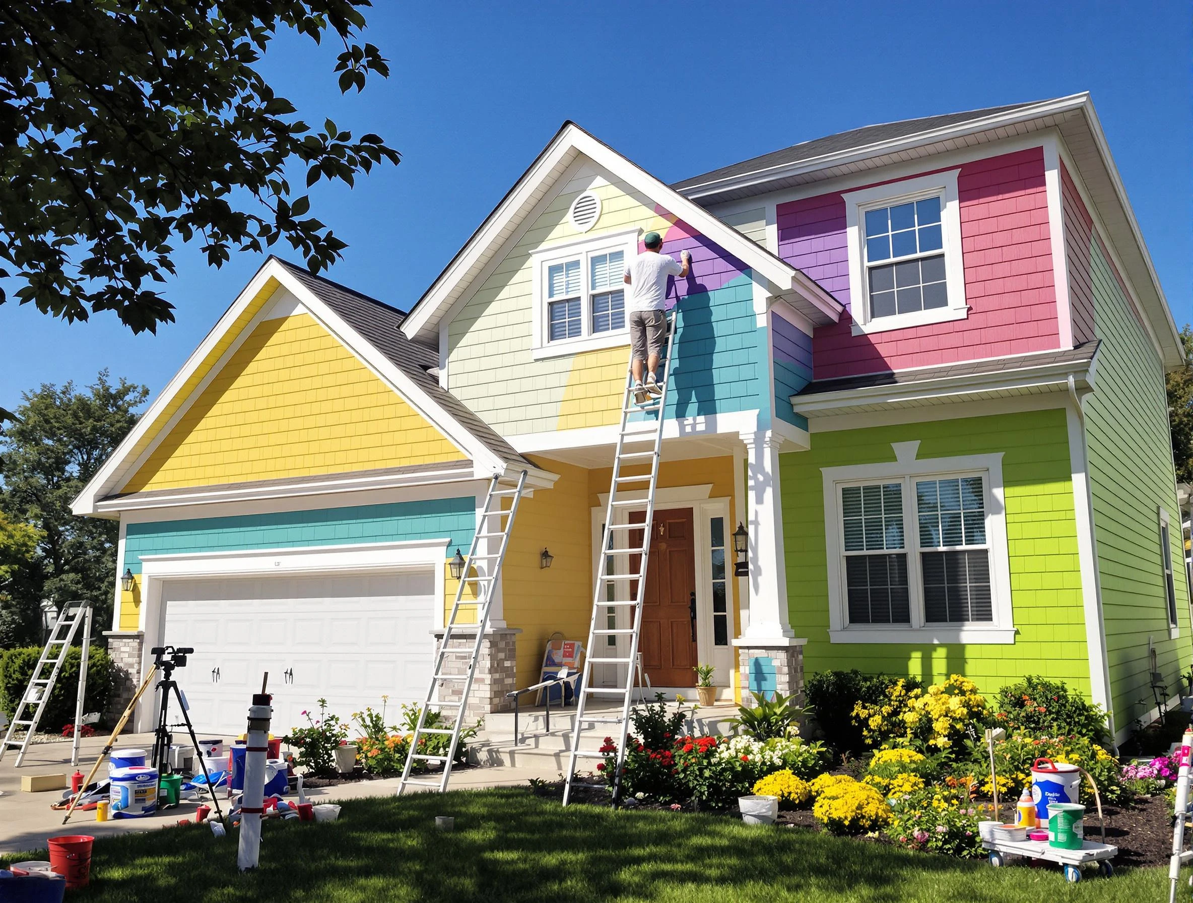 Broadview Heights House Painters professionals painting a home exterior in Broadview Heights, OH